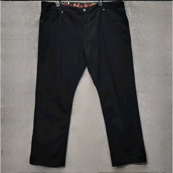LU Linea Uomo Jeans Black Relaxed Mens Size 42 x 30 Heavy Cotton Denim - Picture 1 of 14